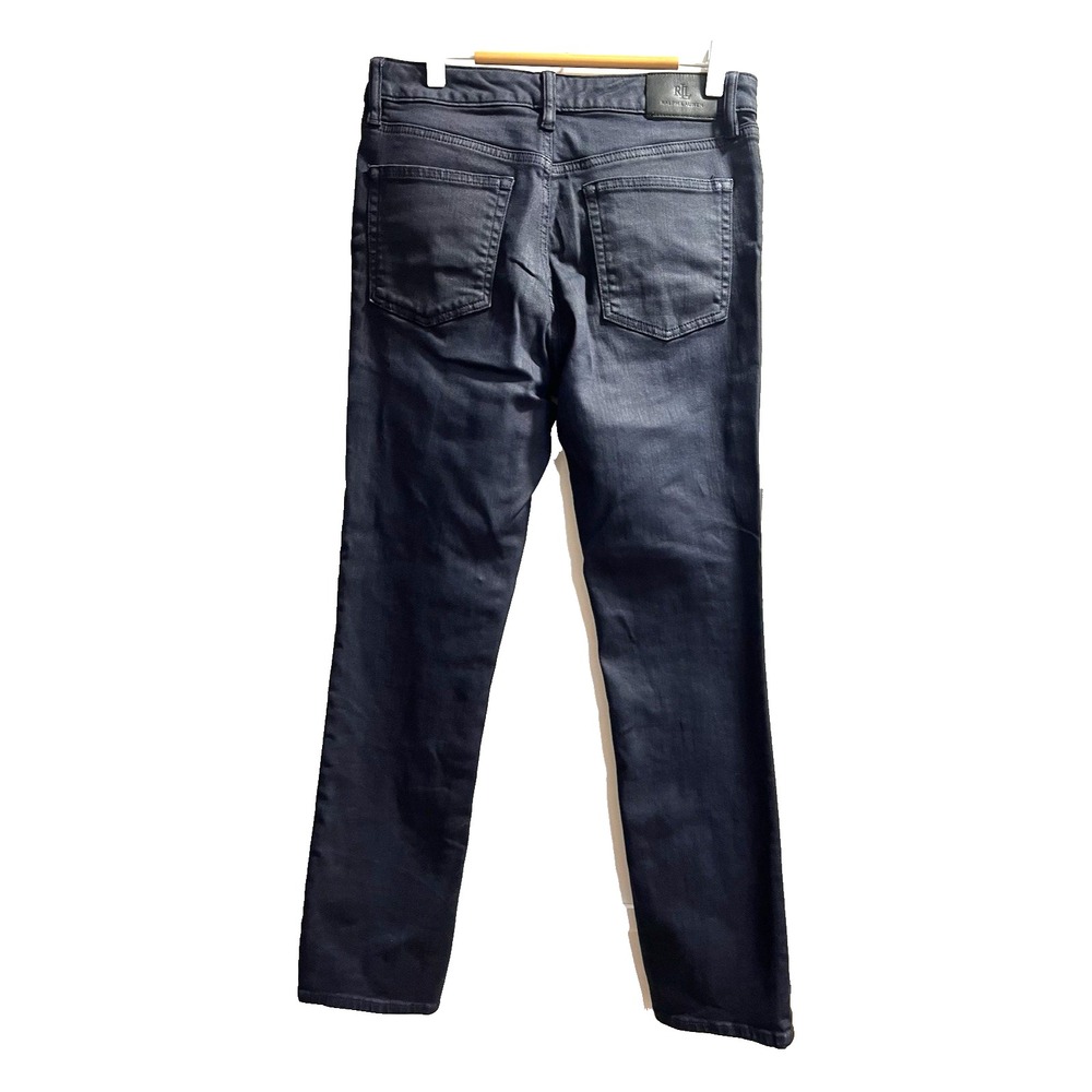 Lauren Ralph Lauren Womens Dark Blue Waxed Straight Stretch Jeans Size 8 - Picture 5 of 7